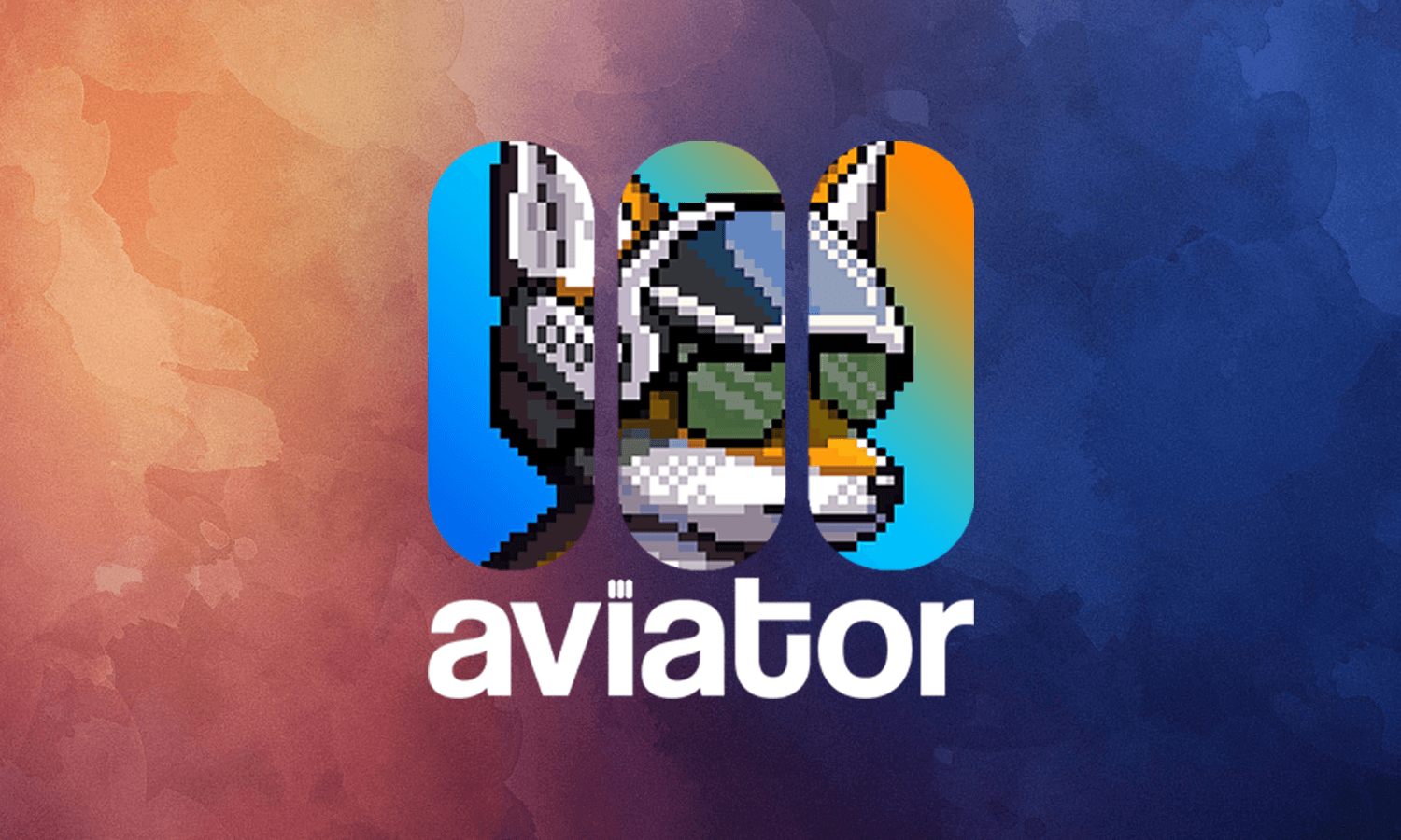 Aviator Stacked Logo in Context with gradient background